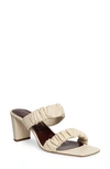 Staud Off-white Frankie Ruched Sandals In Cream