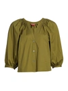 Staud Dill Poplin Top In Olive