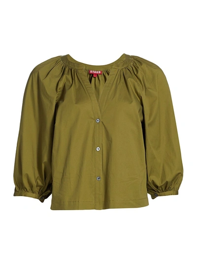 Staud Dill Poplin Top In Olive