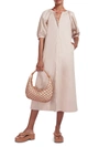 Staud Vincent Maxi Shirtdress In Biscotti