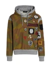 DSQUARED2 CAMOUFLAGE PATCH HOODIE,400014324443
