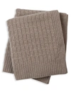 Sofia Cashmere Cashmere Cable Knit Throw In Medium Beige