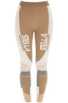 Stella Mccartney Brown Polyamide Stella Sport Logo Leggings In Mixed Colours