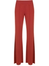 Lygia & Nanny Flared Pleated Trousers In 红色