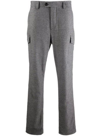 Brunello Cucinelli Houndstooth-pattern Tailored Trousers In 灰色