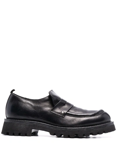 Moma Chunky Leather Loafers In Black