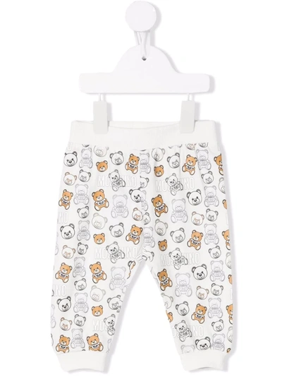 Moschino Babies' Teddy Bear Print Tracksuit Bottoms In White