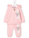 Moschino Baby Teddy Hoodie And Sweatpants Set In 粉色
