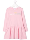 Marc Jacobs Teen Logo-print Long-sleeved Dress In 粉色