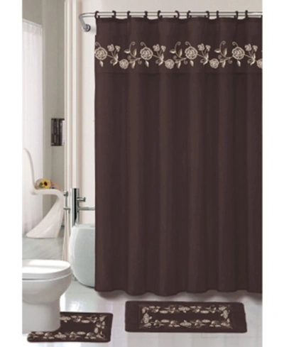 Popular Bath Vera 18-pc. Shower Set Bedding In Chocolate