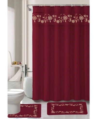 Popular Bath Vera 18-pc. Shower Set Bedding In Burgundy-gold