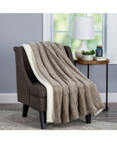 Baldwin Home Oversized Soft Fluffy Vintage-look Throw Blanket In Brown