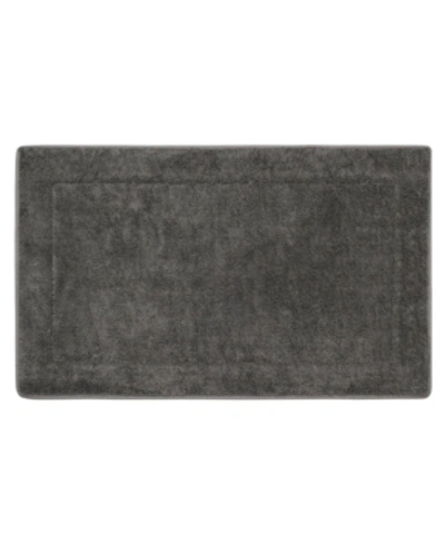 Oliver Brown Terry Memory Foam 20" X 32" Bath Rug In Dark Gray