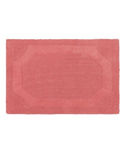 Laura Ashley Reversible Cotton Bath Mat, 21" X 34" In Pink
