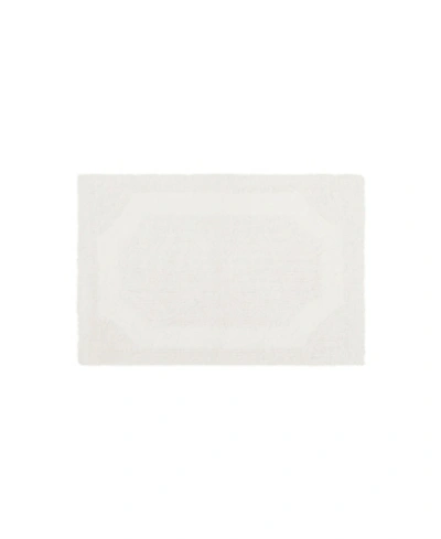 Laura Ashley Reversible Cotton Bath Mat, 17" X 24" In White