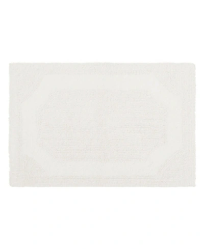 Laura Ashley Reversible Cotton Bath Mat, 21" X 34" In White