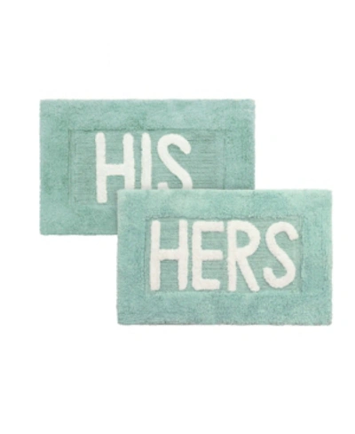 Jean Pierre Cotton 2-piece Bath Rug Set Bedding In Aqua