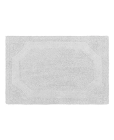 Laura Ashley Reversible Cotton Bath Mat, 21" X 34" In Gray