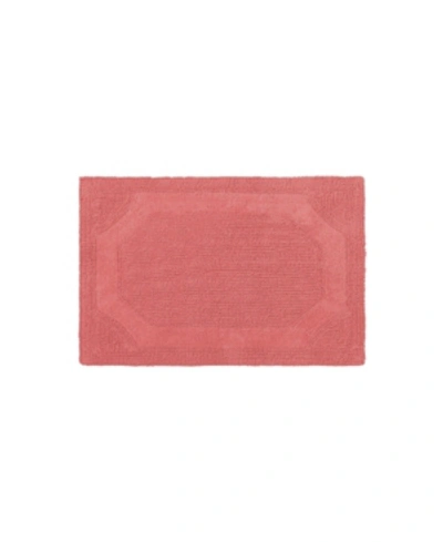 Laura Ashley Reversible Cotton Bath Mat, 17" X 24" In Pink