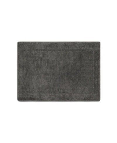 Oliver Brown Terry Memory Foam 17" X 24" Bath Rug In Dark Gray