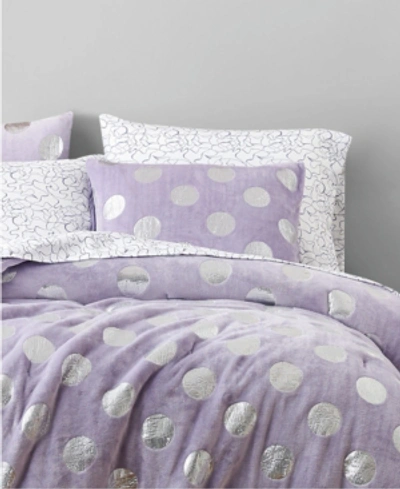 Material Girl Metallic Dot Twin 5 Piece Comforter Set Bedding In Purple