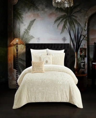 Chic Home Alianna 5 Piece Comforter Set, King In White