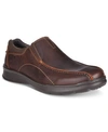 Clarks Men's Cotrell Step Bike Toe Slip On Men's Shoes In Brown Oily Leather