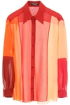 Dolce & Gabbana Multi-colored Georgette Patchwork Shirt In Variante Abbinata (pink)