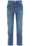 STELLA MCCARTNEY RISE CROPPED JEANS WITH MONOGRAM BANDS,600675 SNH55 4008