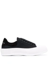 ALEXANDER MCQUEEN MAN BLACK AND WHITE LACE-UP SKATE SHOES,654594-W4MV7 1070