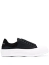 Alexander Mcqueen Baskets Deck Tissées In Black/black/white