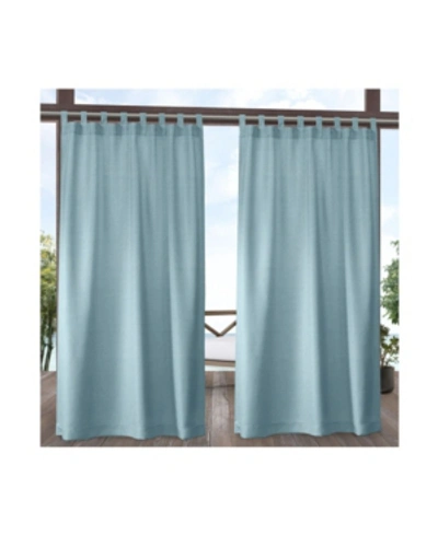 Exclusive Home Curtains Biscayne Indoor - Outdoor Two Tone Textured Grommet Top Curtain Panel Pair, 54" X 120" In Blue
