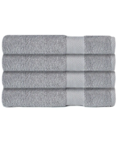Sunham Soft Spun Cotton 4-pc. Bath Towel Set Bedding In Grey