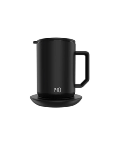 Tzumi Ionmug And Coaster - Stainless Steel Self-heating Coffee Mug With Lid And Built-in Battery In Black