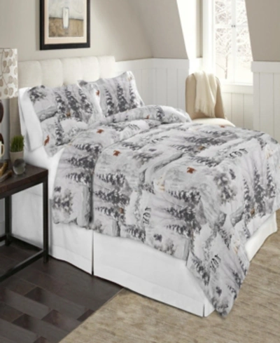 Celeste Home Luxury Weight Winterland Printed Cotton Flannel Duvet Cover Set, Twin/twin Xl