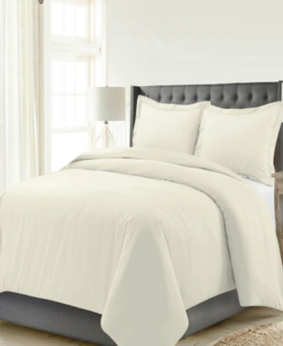 Celeste Home Luxury Weight Solid Cotton Flannel Duvet Cover Set, King/california King In Ivory