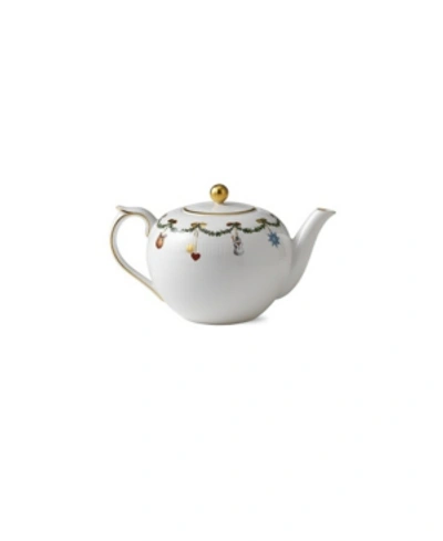 Royal Copenhagen Star Fluted Christmas Tea Pot In Multi