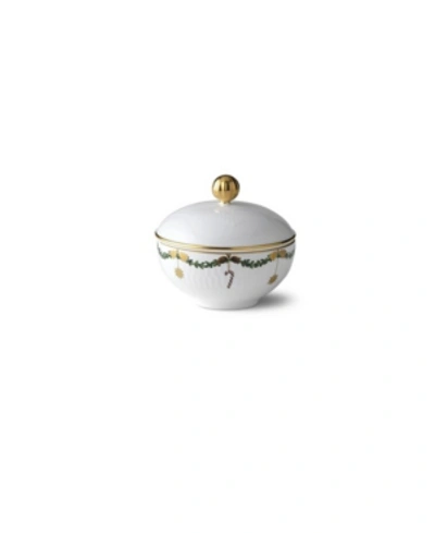 Royal Copenhagen Star Fluted Christmas Sugar Bowl With Lid In Multi