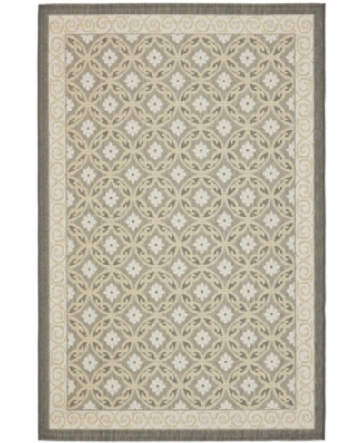 Safavieh Courtyard Cy7810 Anthracite And Light Gray 5'3" X 7'7" Outdoor Area Rug In Black