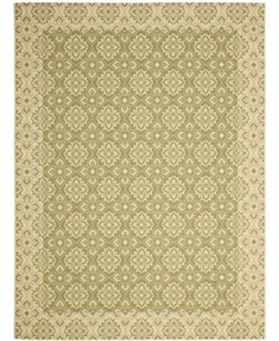 Safavieh Courtyard Cy6550 Green And Creme 8' X 11' Outdoor Area Rug