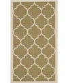 SAFAVIEH COURTYARD CY6914 GREEN AND BEIGE 2'7" X 5' OUTDOOR AREA RUG
