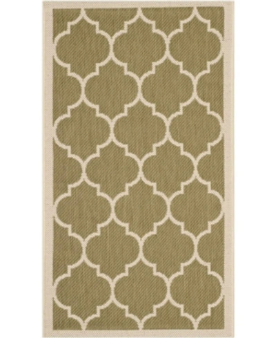 Safavieh Courtyard Cy6914 Green And Beige 2'7" X 5' Outdoor Area Rug