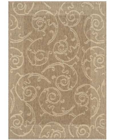 Safavieh Courtyard Cy2665 Brown And Natural 2' X 3'7" Outdoor Area Rug In White