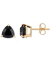 Macy's Onyx Trillion Stud Earrings In 14k Gold In Black
