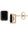 Macy's Onyx Stud Earrings In 14k Gold In Black