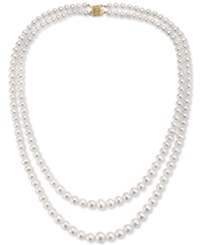 Effy Collection Effy Cultured Freshwater Pearl (5mm) 19" Layered Necklace In 14k Yellow Gold