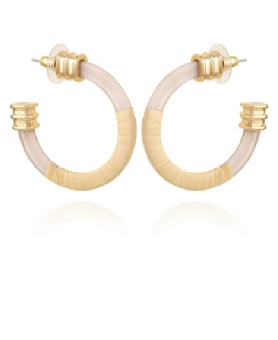 T Tahari Perfectly Natural Hoop Earring In Gold-tone