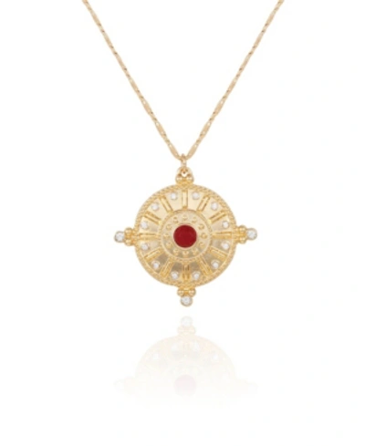 T Tahari Gypsy Revival Pendant Necklace In Gold-tone