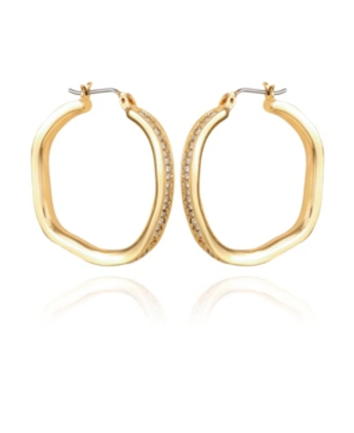 T Tahari Perfectly Natural Hoop Earring In Gold-tone