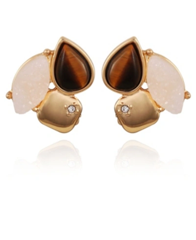 T Tahari Perfectly Natural Clip Earring In Gold-tone